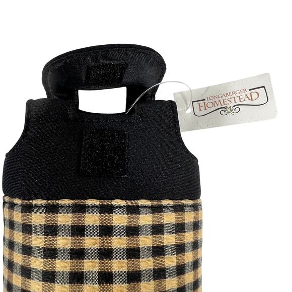 Longaberger Corduroy Plaid Small Tote Bag Purse Black Tan Khaki Check Homestead - Picture 12 of 16